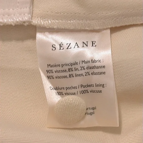 Sezane Loulou Trousers In Creme NWT Size 46, US 14